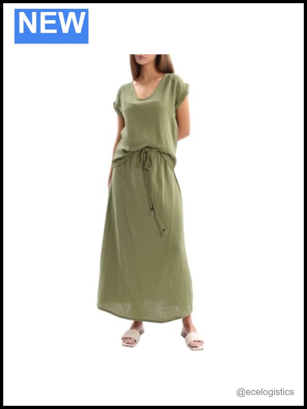 Women's 100% Cotton Gauze 2 Piece Skirt Set Lounge Wear